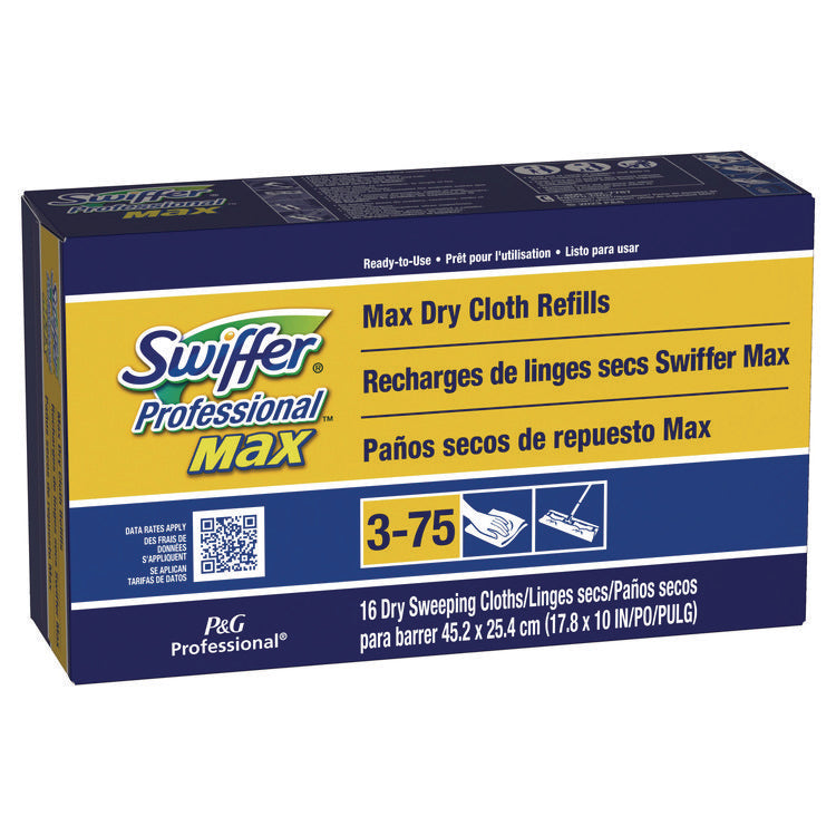 Max/XL Dry Refill Cloths, 17.88 x 10, White, 16/Box, 6 Boxes/Carton