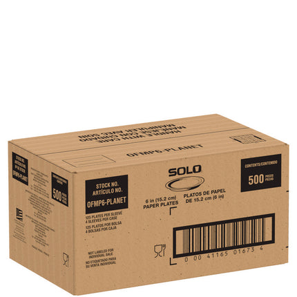 Compostable Paper Dinnerware, ProPlanet Seal, Plate, 6" dia, White, 500/Carton