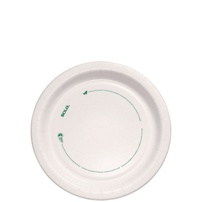 Compostable Paper Dinnerware, ProPlanet Seal, Plate, 9" dia, White, 250/Carton