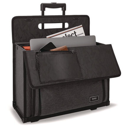 Classic Recycled Rolling Catalog Case, Fits Device Up to 17.3", 9.31 x 9.31 x 16.14, Gray/Black