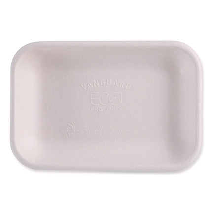 WorldView Vanguard Rectangular Container, 12 oz, 7 x 4.75 x 1, Sugarcane Fiber, White, 400/Carton