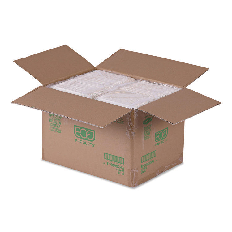 WorldView Vanguard Rectangular Container, 32 oz, 4.71 x 7.01 x 1.04, White, Sugarcane Fiber, 400/Carton