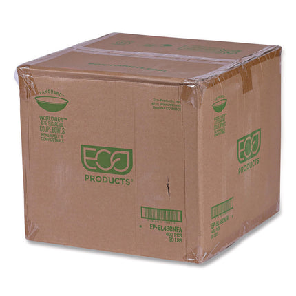 Vanguard Renewable and Compostable Sugarcane Bowls, 46 oz, White, 400/Carton