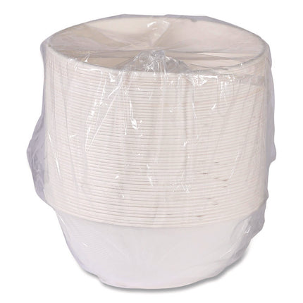 Vanguard Renewable and Compostable Sugarcane Bowls, 46 oz, White, 400/Carton