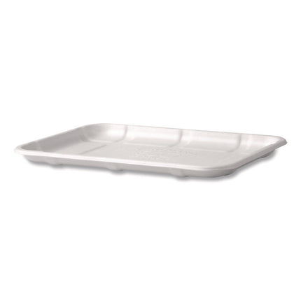 Meat and Produce Food Trays, 8.5 x 6.2 x 0.5, White, Sugarcane Fiber, 400/Carton