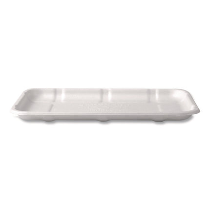 Meat and Produce Food Trays, 8.5 x 6.2 x 0.5, White, Sugarcane Fiber, 400/Carton