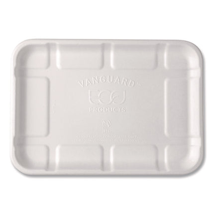 Meat and Produce Food Trays, 8.5 x 6.2 x 0.5, White, Sugarcane Fiber, 400/Carton