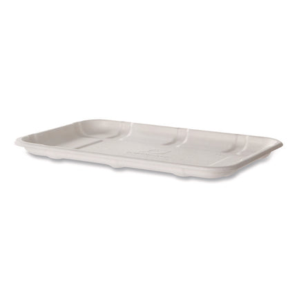 Meat and Produce Food Trays, 8.5 x 6.2 x 0.5, White, Sugarcane Fiber, 400/Carton