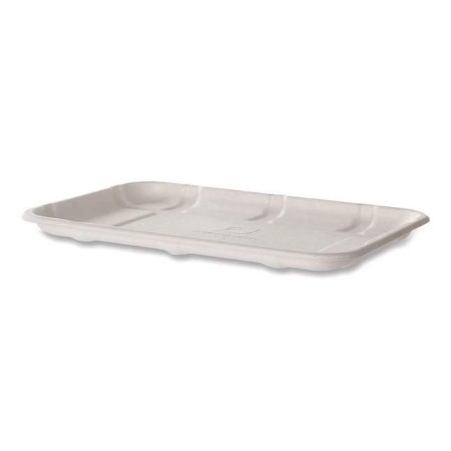 Meat and Produce Food Trays, 8.5 x 6.2 x 0.5, White, Sugarcane Fiber, 400/Carton