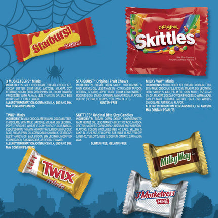 Mixed Chocolate and Sugar Variety, Halloween Bundle, 2 Bags, 215 Pieces