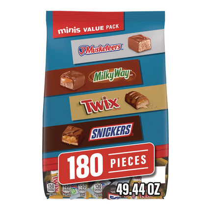 Minis Variety Pack, Chocolate, 49.44 oz Bag, 180 Pieces