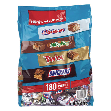 Minis Variety Pack, Chocolate, 49.44 oz Bag, 180 Pieces