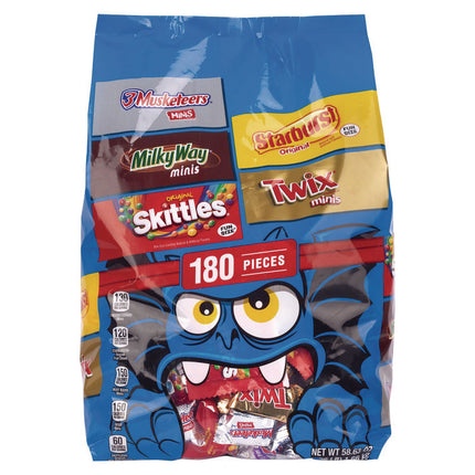 Mixed Chocolate and Sugar Variety, Halloween Bundle, 2 Bags, 215 Pieces