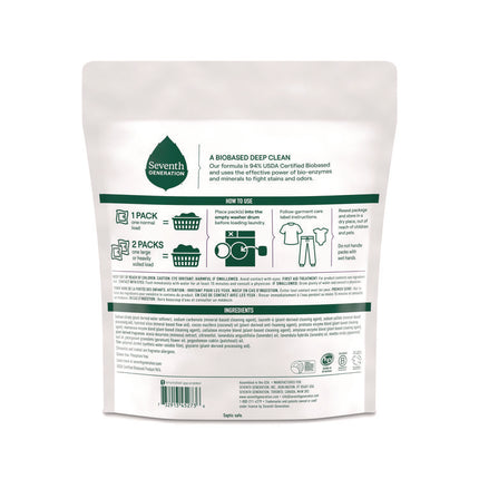 Natural Laundry Detergent Packs, Powder, Lavender Scent, 45 Packets/Pack, 8/Carton