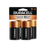 Coppertop Alkaline D Batteries, 4/pack