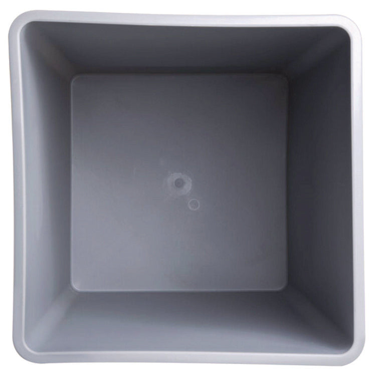 Untouchable Square Waste Receptacle, 35 gal, Plastic, Gray