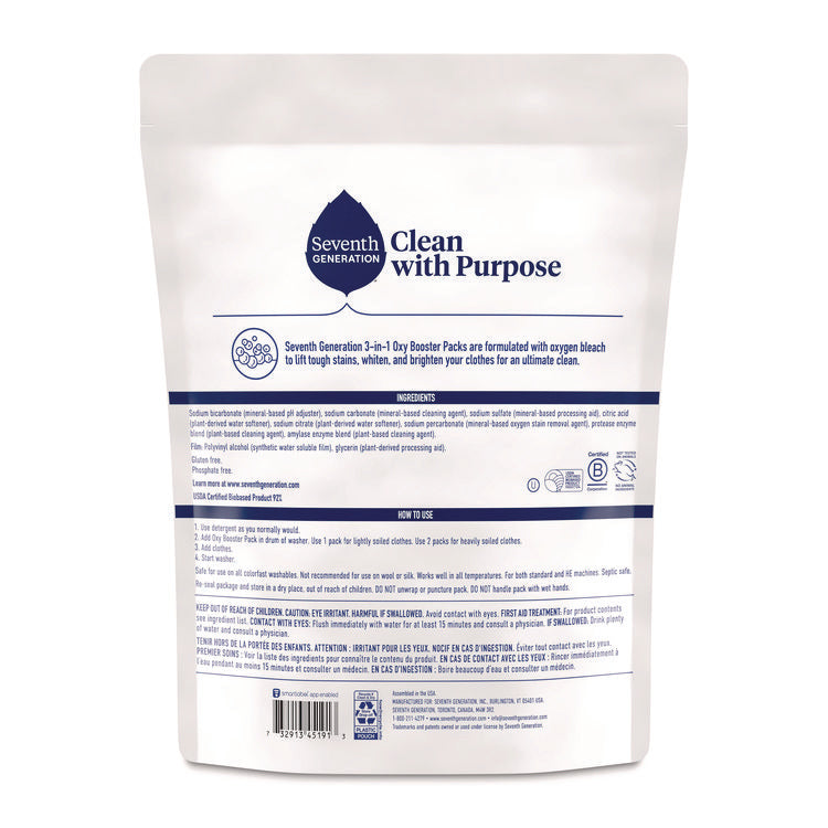 Power+ 3-in-1 Oxy Booster Packs, Fragrance Free, 17.6 oz, 25 Tabs/Pack, 6 Packs/Carton