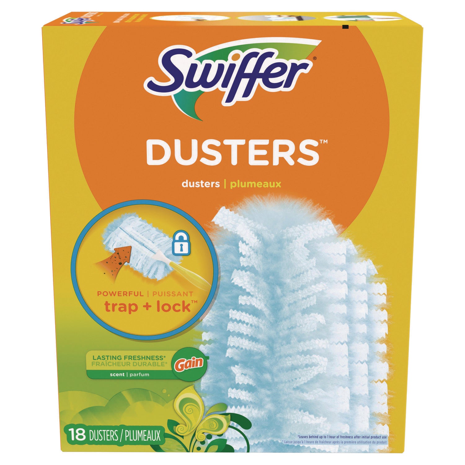 Dusters Refill, Dust Lock Fiber, Blue, Gain Original Scent, 18/Pack