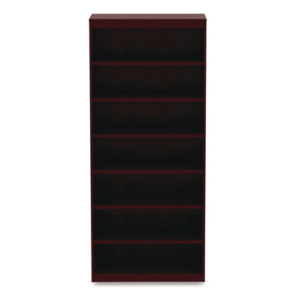 Alera Valencia Series Square Corner Bookcase, Seven-Shelf, 35.63w x 11.81d x 83.86h, Mahogany