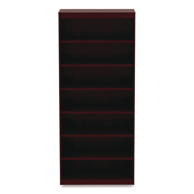 Alera Valencia Series Square Corner Bookcase, Seven-Shelf, 35.63w x 11.81d x 83.86h, Mahogany