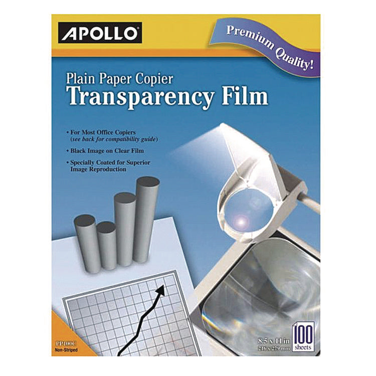 Plain Paper Transparency Film, 8.5 X 11, Black On Clear, 100/box