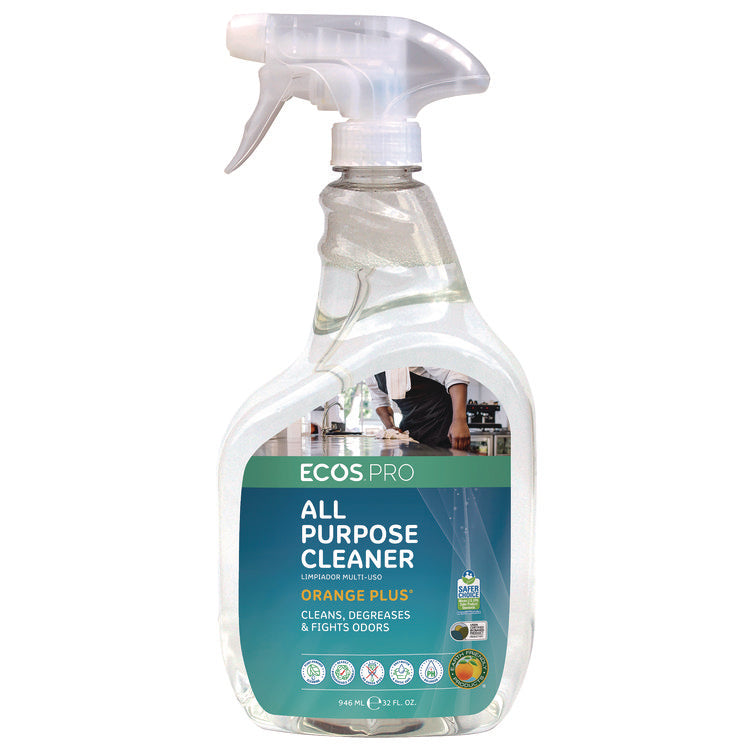Orange Plus All-Purpose Cleaner and Degreaser, Citrus Scent, 32 oz Spray Bottle, 6/Carton