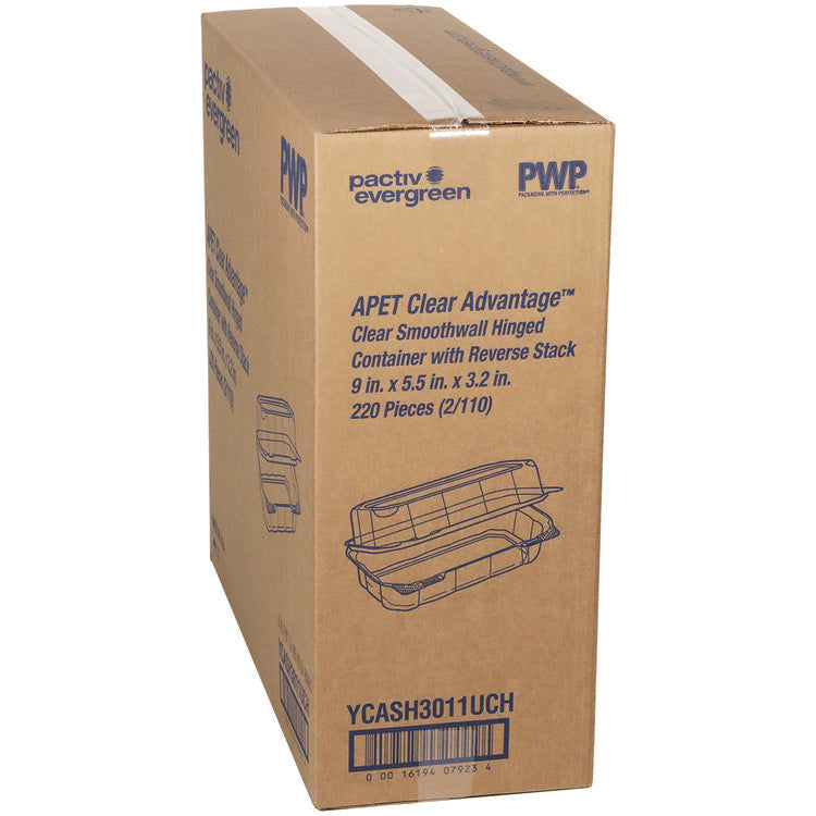 Hoagie Hinged Lid Container, 9 x 5.5 x 3.2, Clear, Plastic, 220/Carton