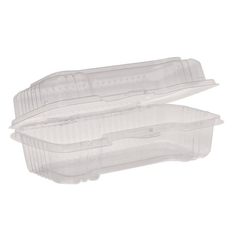 Hinged Lid Hot Dog Container, 6.5 x 2.25 x 2.75, Clear, Plastic, 250/Carton