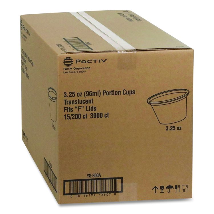 Plastic Portion Cup, 3.25 oz, Translucent, 3,000/Carton