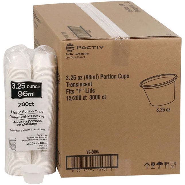 Plastic Portion Cup, 3.25 oz, Translucent, 3,000/Carton