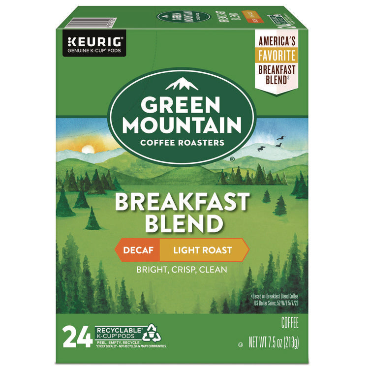 Breakfast Blend Decaf Coffee K-Cups, 24/box