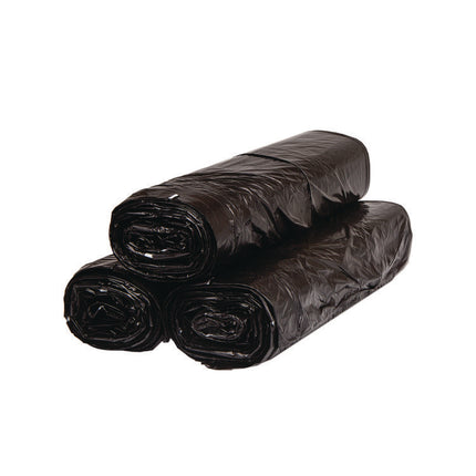 Low-Density Can Liners, 33 gal, 1.25 mil, 33" x 39", Black, Flat Pack, 250/Carton