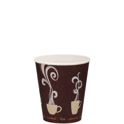 Thermoguard Insulated Paper Hot Cups, 12 oz, Steam Print Design, 600/Carton