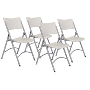 600 Series Heavy Duty Plastic Folding Chair, Supports Up to 500 lb, 18" Seat Height, Gray Seat/Back/Base, 4/Pack