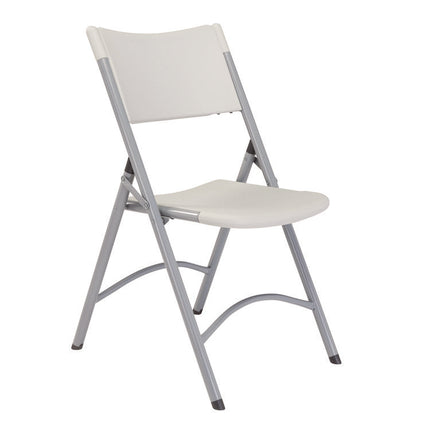600 Series Heavy Duty Plastic Folding Chair, Supports Up to 500 lb, 18" Seat Height, Gray Seat/Back/Base, 4/Pack
