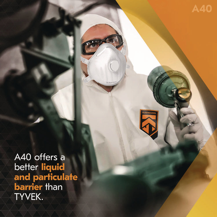 A40 Liquid and Particle Protection Lab Coats, Elastic Wrists, 3X-Large, White, 30/Carton