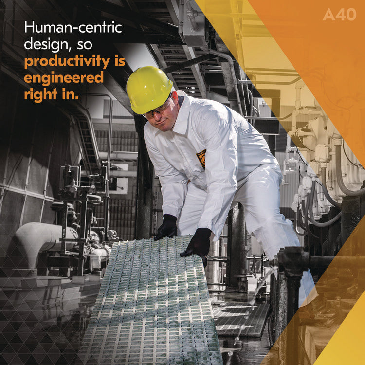 A40 Liquid and Particle Protection Lab Coats, Elastic Wrists, 3X-Large, White, 30/Carton