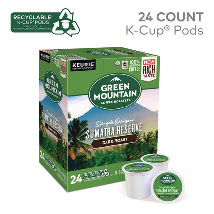Fair Trade Organic Sumatran Extra Bold Coffee K-Cups, 24/box
