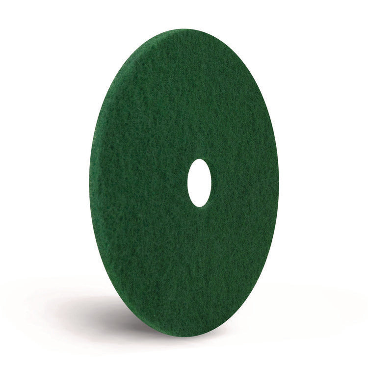 Scrubbing Pads, 13", Green, 5/Carton
