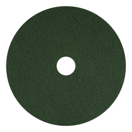 Scrubbing Pads, 13", Green, 5/Carton