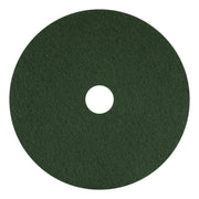 Scrubbing Pads, 13", Green, 5/Carton