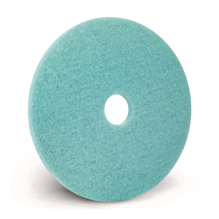Luster Lite Burnishing Pads, 20" Diameter, Sky Blue, 5/Carton