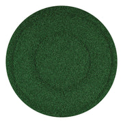 TurfScrub Brush Floor Pad, 20" Diameter, Green, 4/Carton