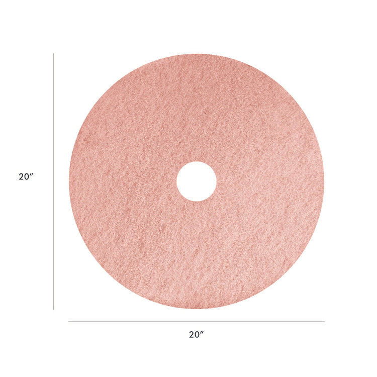 Remover Burnishing Pads, 20", Pink, 5/Carton