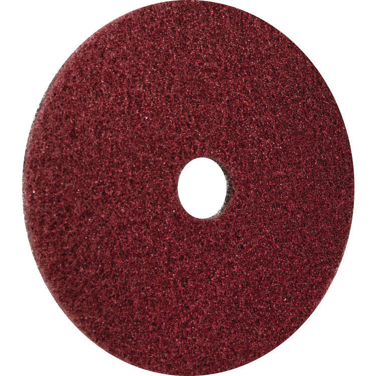 Black Diamond 400 Heavy-Duty Cleaning Pad, 20" Diameter, 400 Grit, Black/Red, 2/Carton