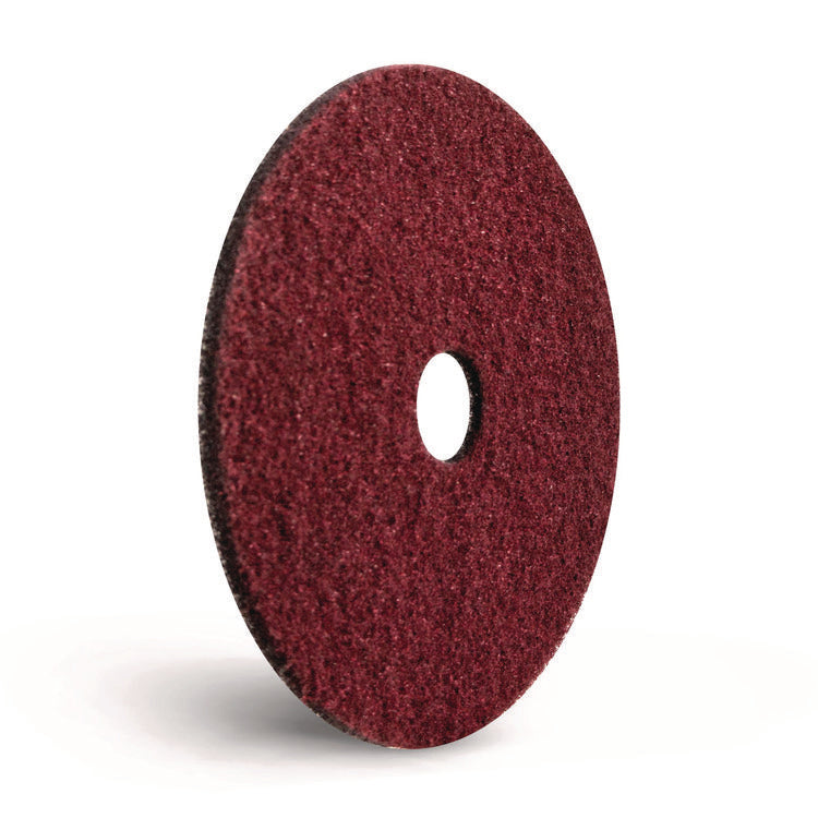 Black Diamond 400 Heavy-Duty Cleaning Pad, 20" Diameter, 400 Grit, Black/Red, 2/Carton