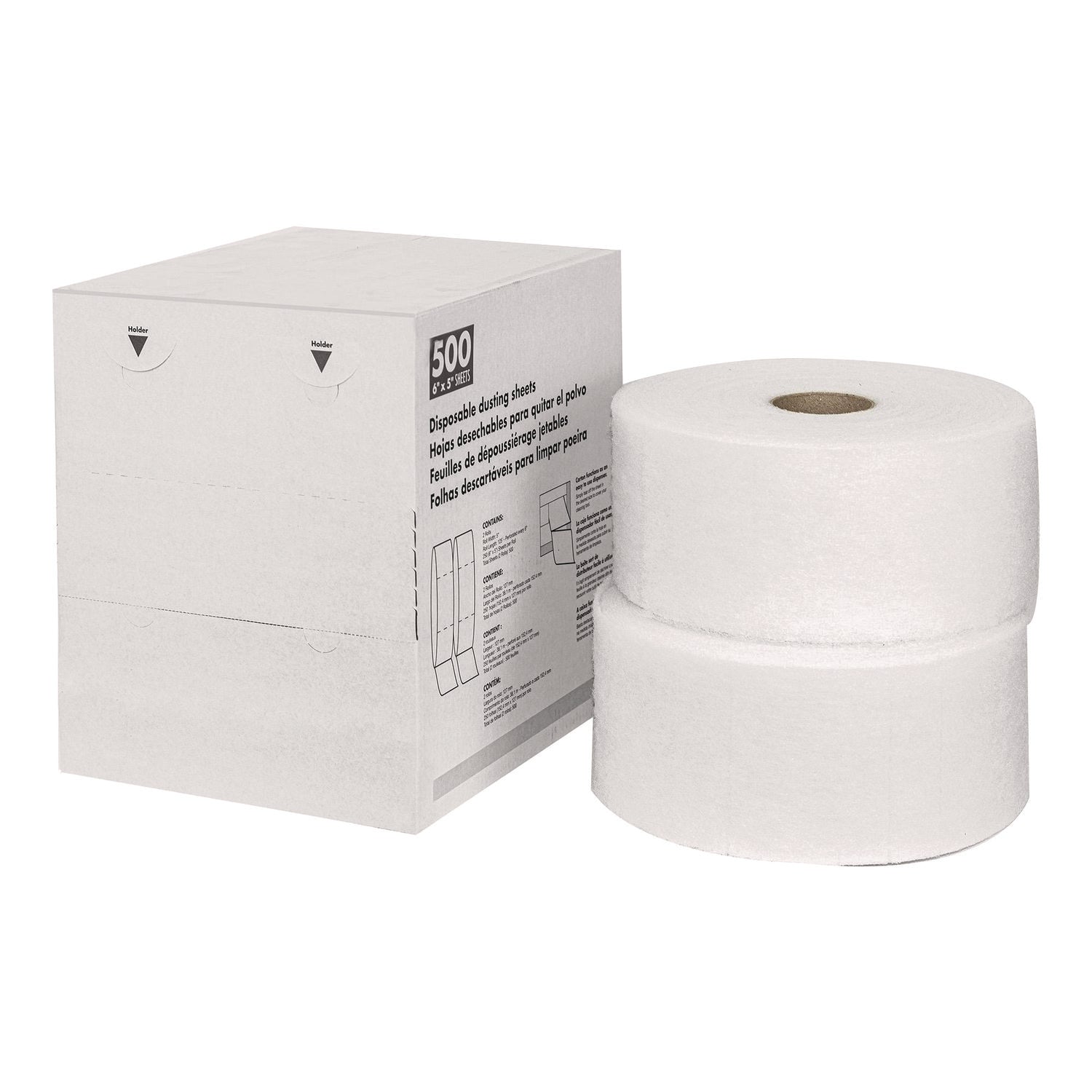TrapEze Disposable Dusting Sheets, 8" x 6", 250 Sheets/Roll, 2 Rolls/Carton