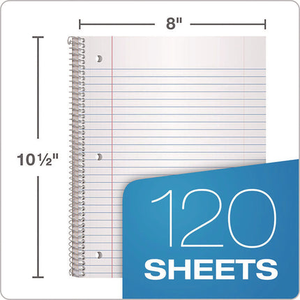 Coil-Lock Wirebound Notebook, 3-Hole Punch, 3-Subject, Legal Rule, Randomly Assorted Covers (Set 2), (120) 10.5 x 8 Sheets