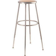6200 Series Height Adjustable Heavy Duty Steel Stool, Backless, Supports 500lb, 31" to 39" Seat Height, Brown Seat, Gray Base