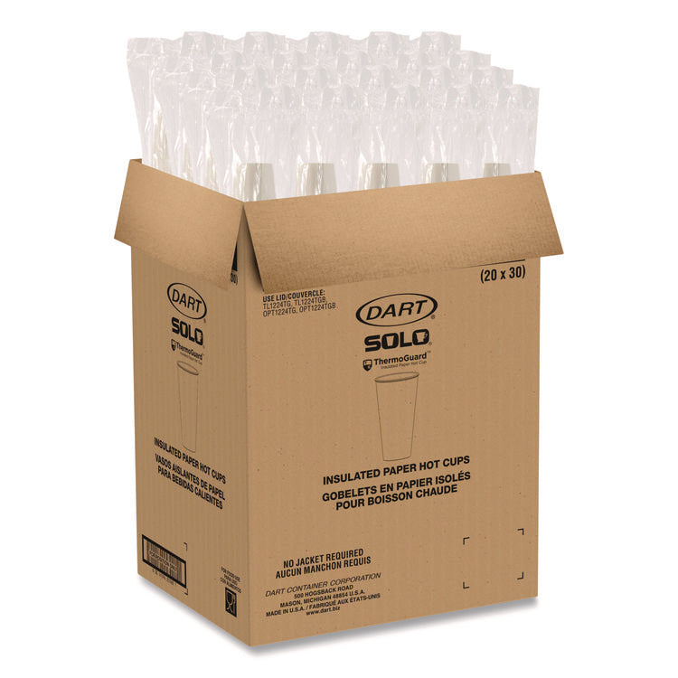 Thermoguard Insulated Paper Hot Cups, 20 oz, White Sustainable Forest Design, 600/Carton